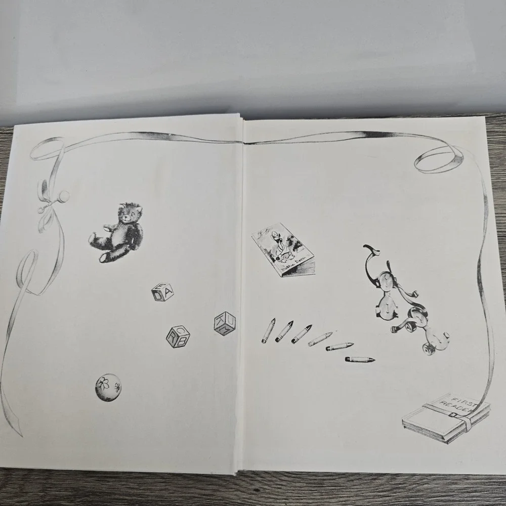 Vintage Baby Memory Book Journey to Seven 1947 Boy Girl Record‎ Unisex Pastel